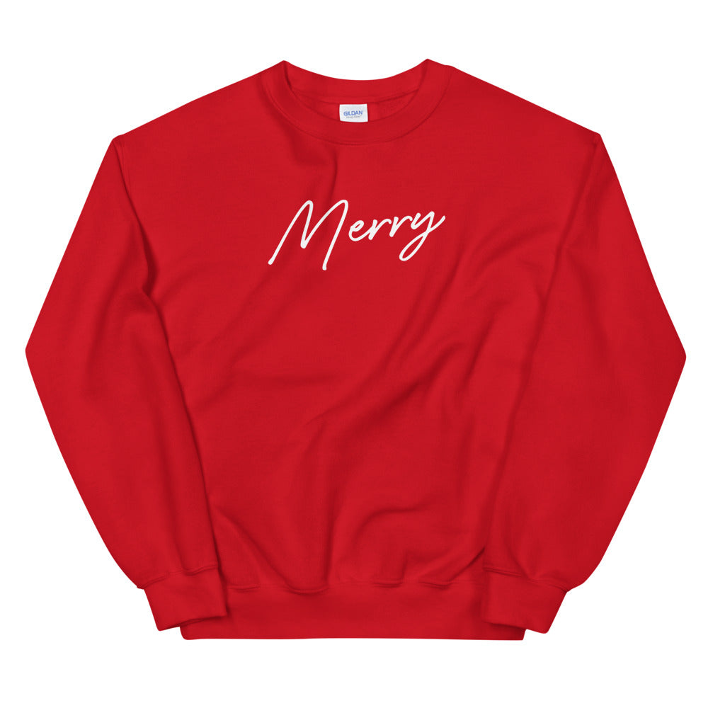 "Merry" (script) Unisex Sweatshirt