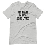 "My Brain is 80% Song Lyrics" Short-Sleeve Unisex T-Shirt