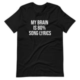 "My Brain is 80% Song Lyrics" Short-Sleeve Unisex T-Shirt