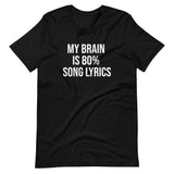 "My Brain is 80% Song Lyrics" Short-Sleeve Unisex T-Shirt