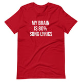 "My Brain is 80% Song Lyrics" Short-Sleeve Unisex T-Shirt