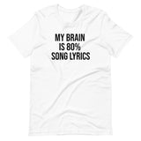 "My Brain is 80% Song Lyrics" Short-Sleeve Unisex T-Shirt